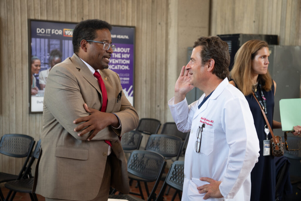 University of Maryland College Park President pictured with Dean of the University of Maryland Medical School Dean Mark Gladwin.