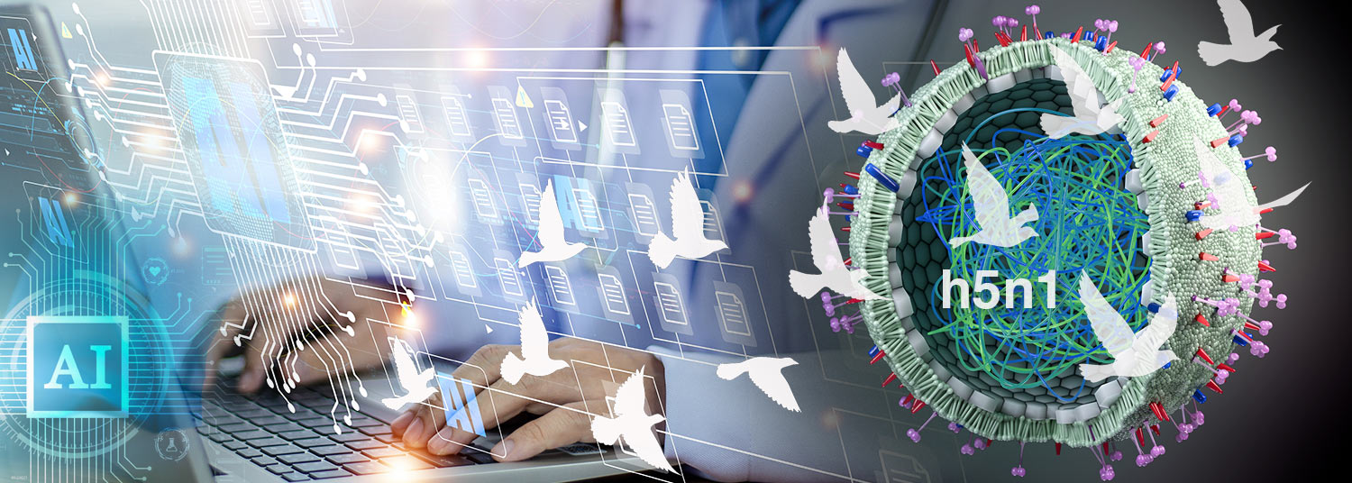 Artificial intelligence bird flu web banner.