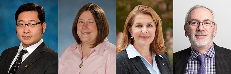 Photo collage of four University of Maryland, Baltimore MPower Professor headshots.